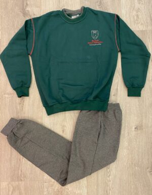 O'Neills Gaelscoil (Aonach Urmhumhan) Uniform Green/Grey Track Suit (Top and Bottom)