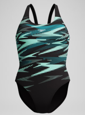 Speedo HyberBoom Placement Muscle Back Swimsuit Black/Dark Teal  (Women's)